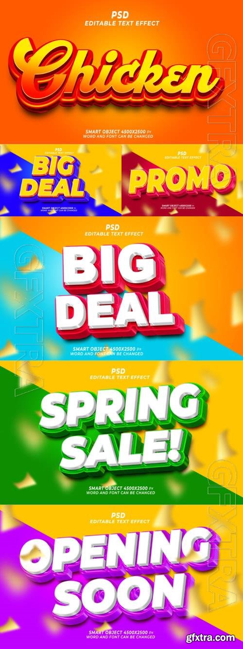 Psd style text effect editable set vol 213