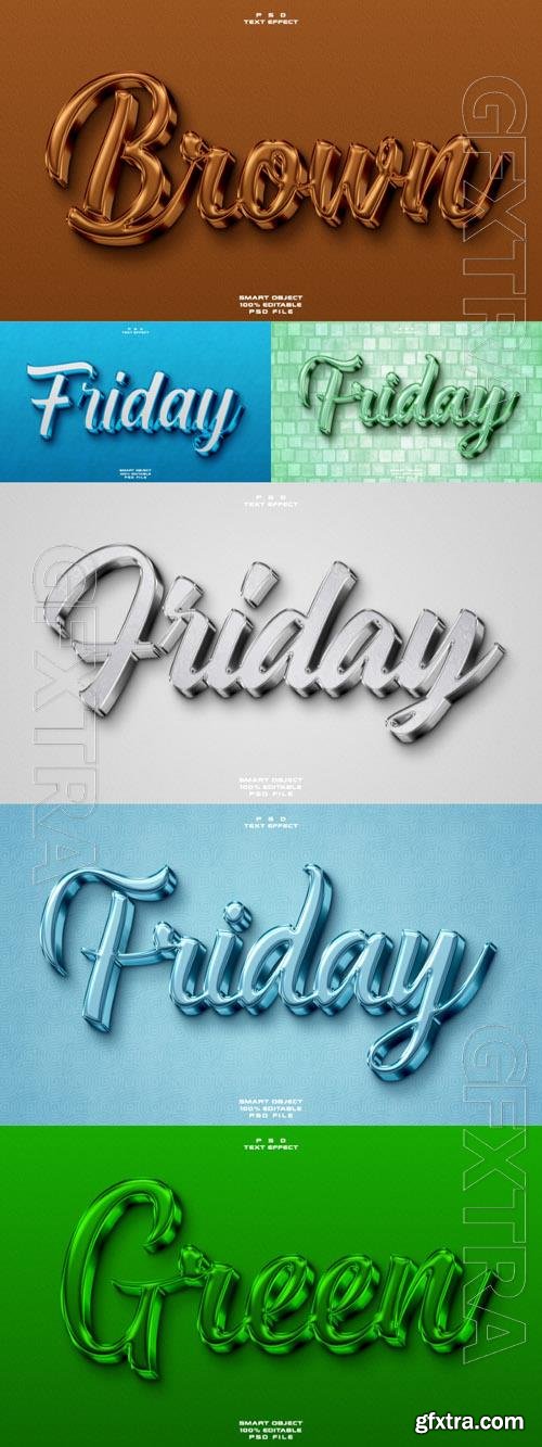 Psd style text effect editable set vol 206