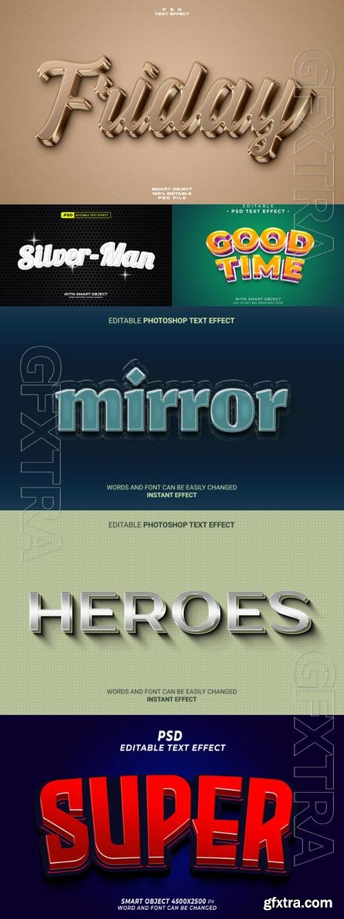 Psd style text effect editable set vol 212