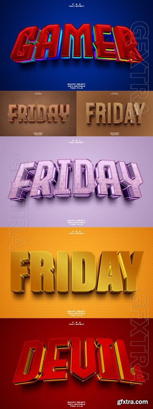 Psd style text effect editable set vol 207