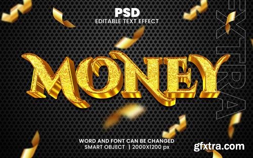 PSD money luxury 3d editable photoshop text effect style with modern background