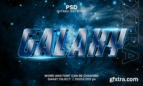 PSD galaxy 3d editable photoshop text effect style with modern background