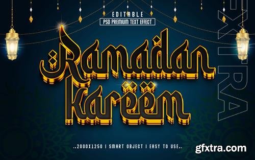 PSD ramadan kareem 3d editable text effect style template