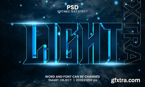 PSD light 3d editable photoshop text effect style with modern background