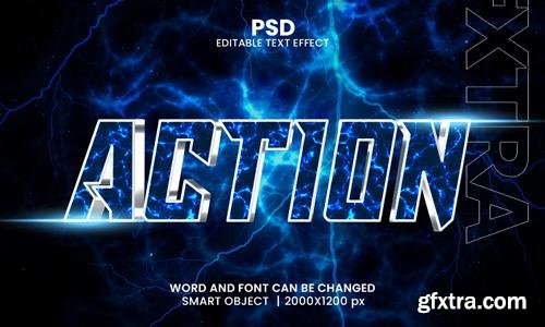 PSD action 3d editable photoshop text effect style with modern background