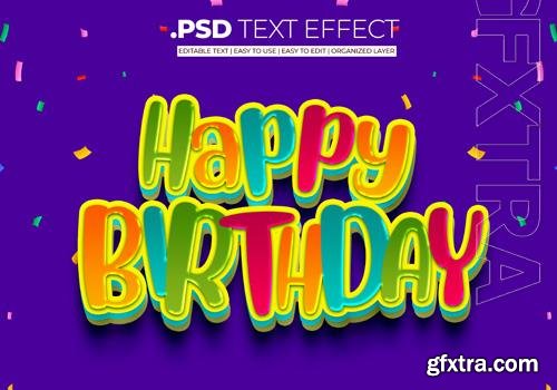 PSD happy birthday text style effect