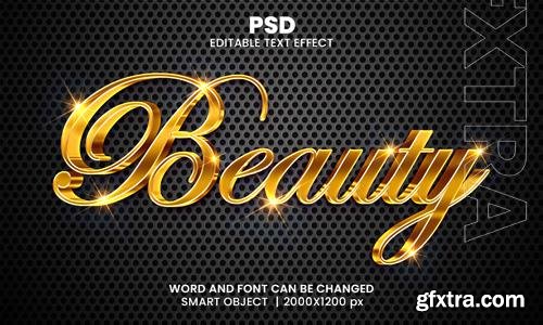 PSD beauty luxury 3d editable photoshop text effect style with modern background