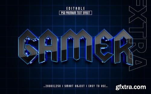 PSD gamer 3d editable text effect style template