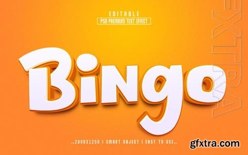 PSD bingo 3d editable text effect style template