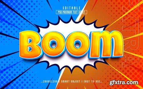 PSD boom 3d editable text effect style template design