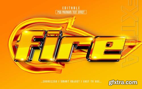 PSD fire 3d editable text effect style