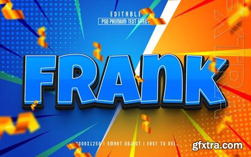 Frank 3d editable text effect style template