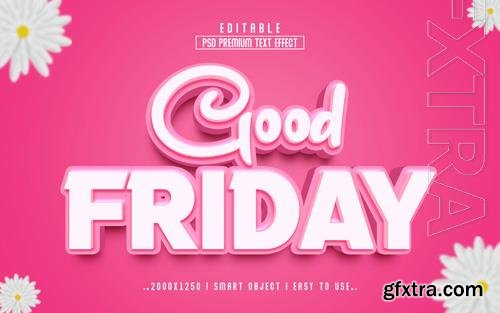 PSD good friday 3d editable text effect style