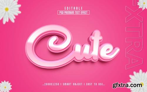 PSD cute 3d editable text effect style