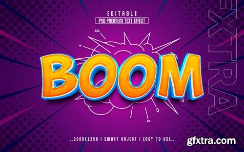 PSD boom 3d editable text effect style template