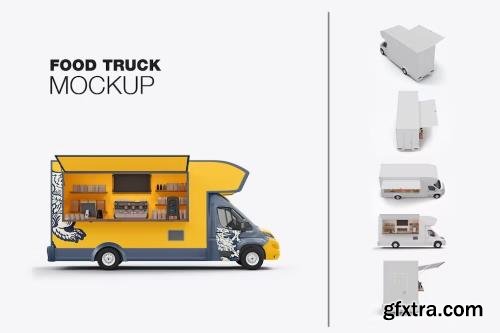 Set Food Trailer Mockup W8KXEZJ