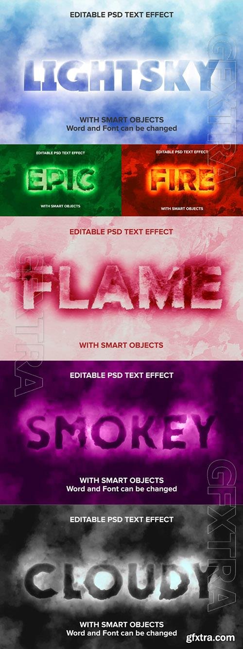 PSD editable smoke text effect