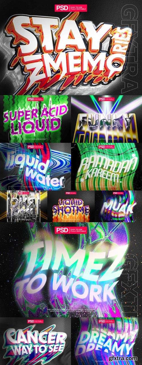 PSD melting colorful editable text effect