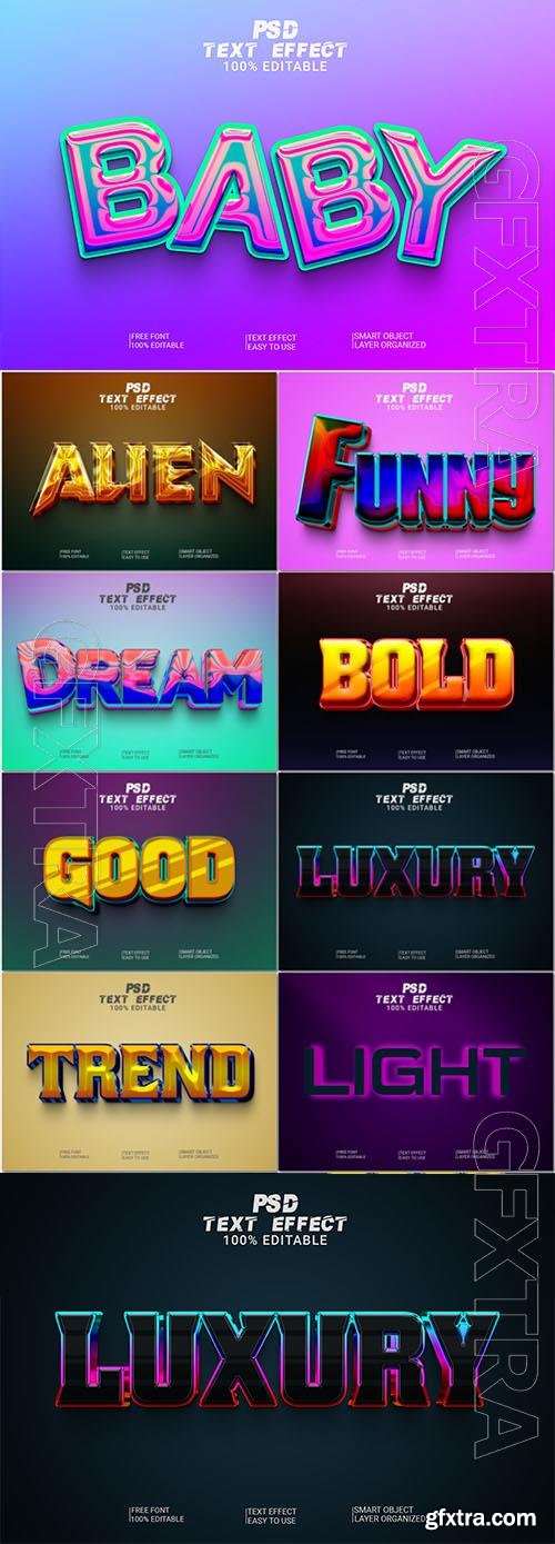 Psd style text effect editable set vol 215