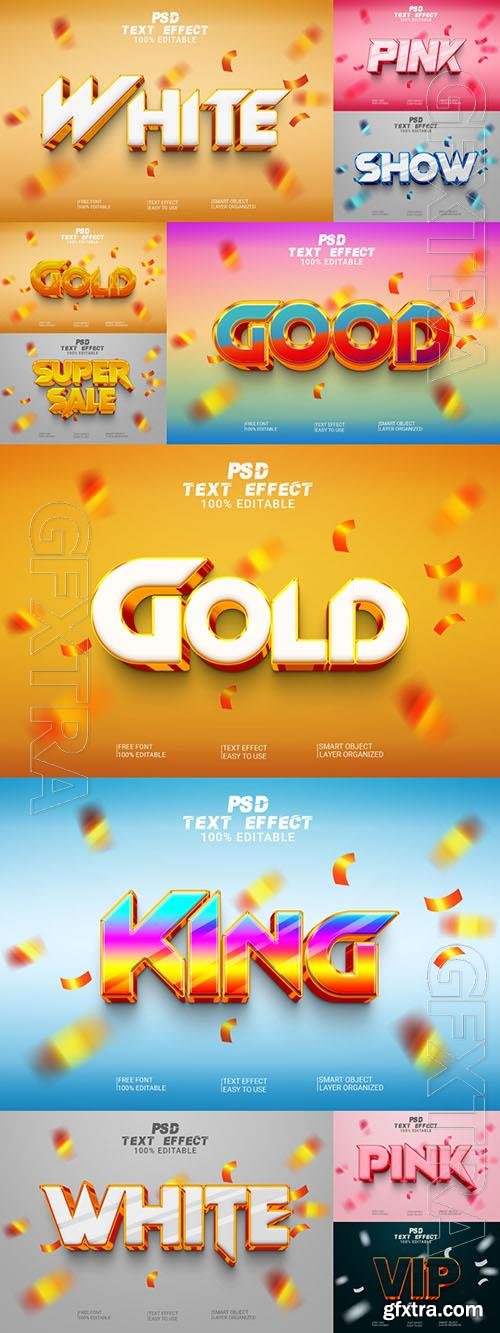 Psd style text effect editable set vol 218