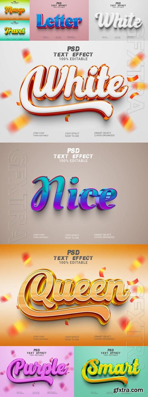 Psd style text effect editable set vol 220