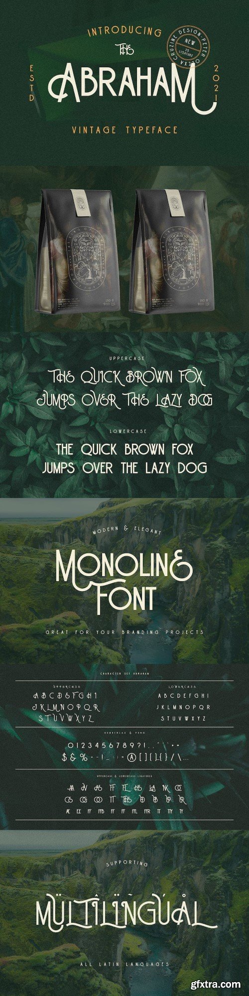 Abraham Vintage Monoline Font