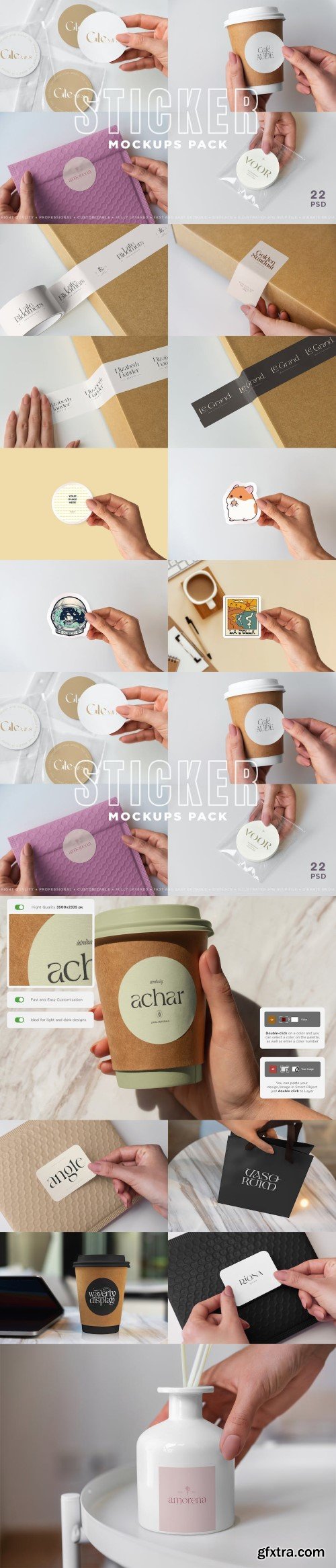 Sticker Mockups Pack