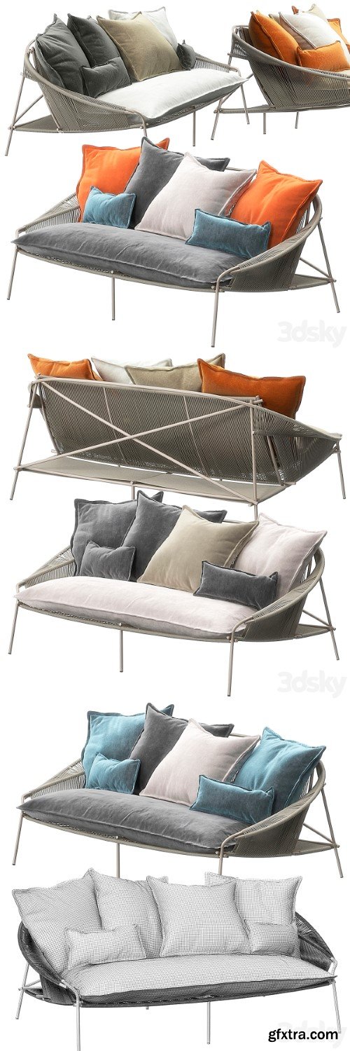 Traveler Outdoor Sofa by Roche Bobois | Vray