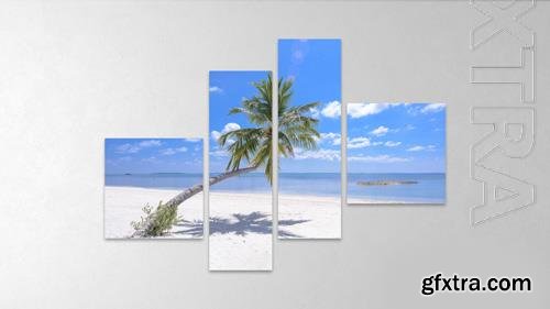 PSD photo collage wall canvas frame effect mockup design