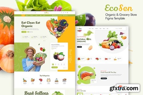 EcoSen - Organic Store eCommerce Figma Template A29PKGP