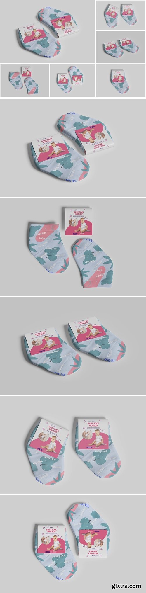 Baby Socks With Label Mockup V36S48A