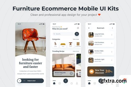 Furniture Ecommerce Mobile UI Kits XJSS56F