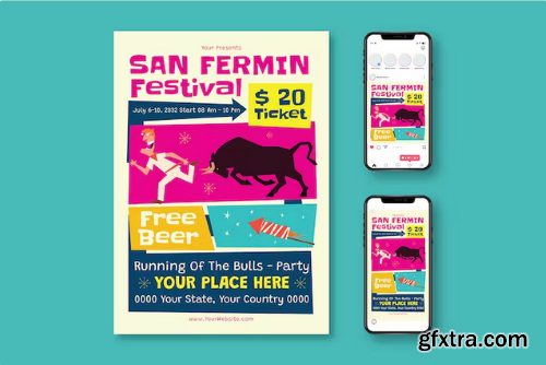 San Fermin Festival Flyer