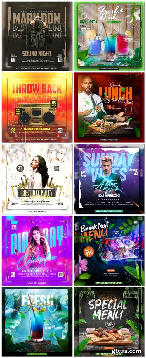 Flyer social media post, psd banner set vol 83