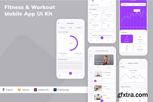 Fitness & Workout Mobile App UI Kit