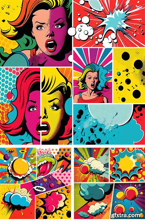 Pop Art Comics Backgrounds Collection