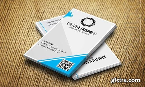 PSD business card with blue abstract design