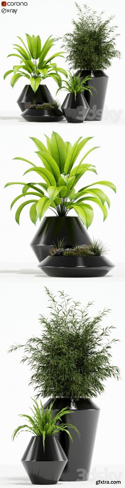 Plants Collection 133 Westelm Modern Planters | Vray+Corona