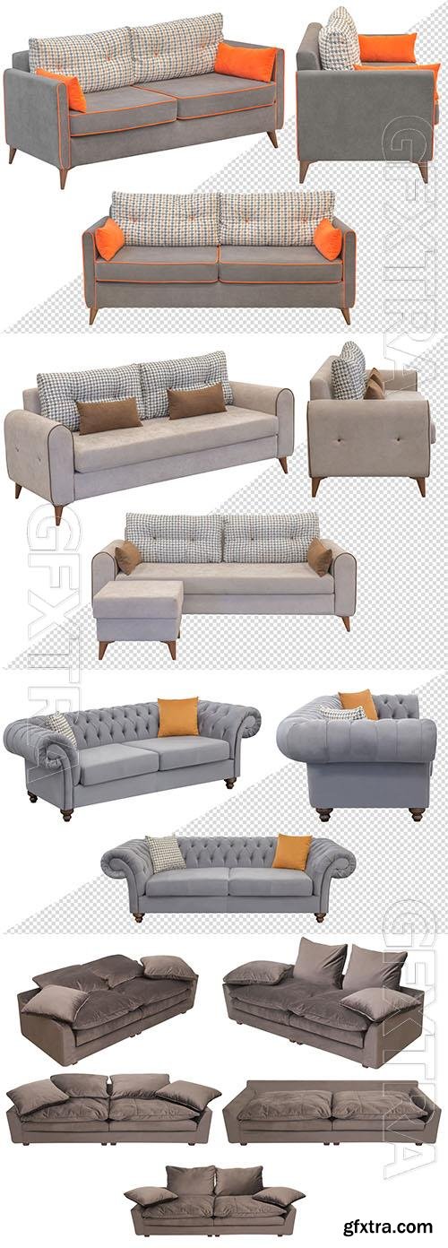 PSD sofa for office or home in different angles interior element