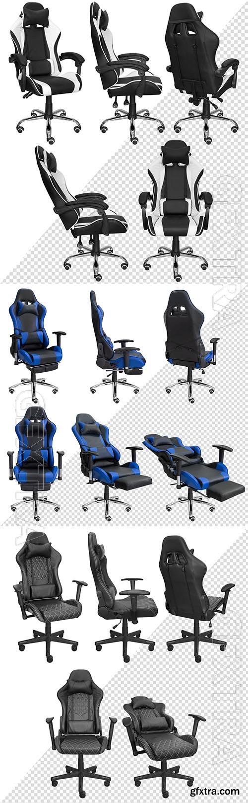 PSD gaming computer chair with adjustment isolated from the background