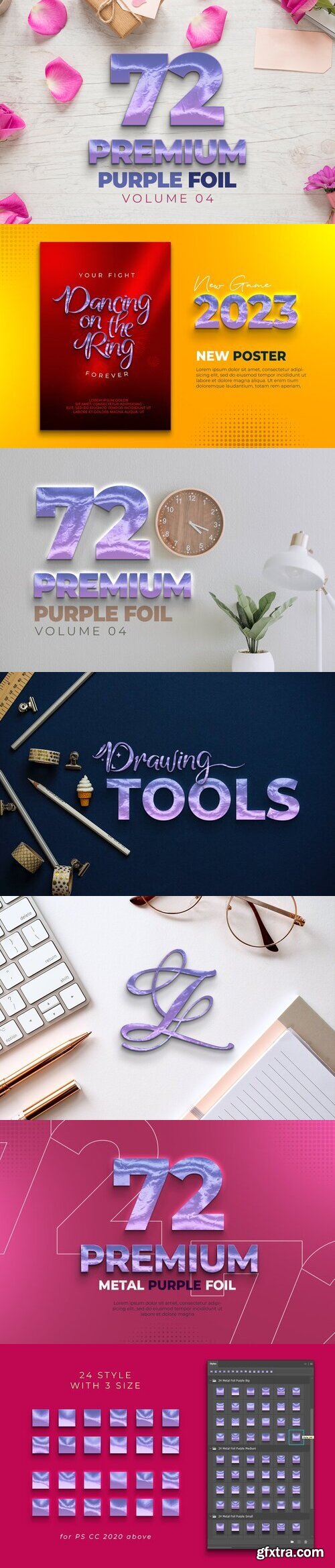 CreativeMarket - 72 Premium Foil Purple Style 12784281