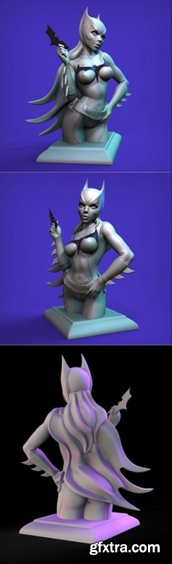 Mark Angres – Bat Girl Bust – 3D Print Model
