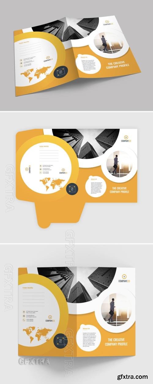 Presentation Folder Layout with Orange Accents 493529837