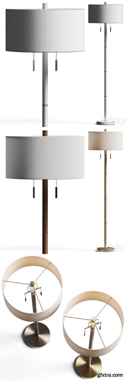 Pottery Barn Laurin Wood Floor Lamp