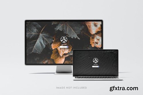 Laptop and monitor mockup