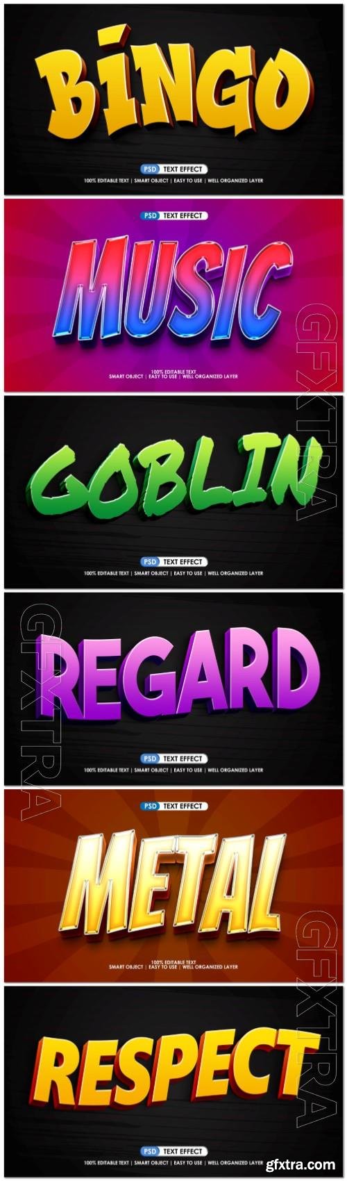 Psd style text effect editable set vol 225