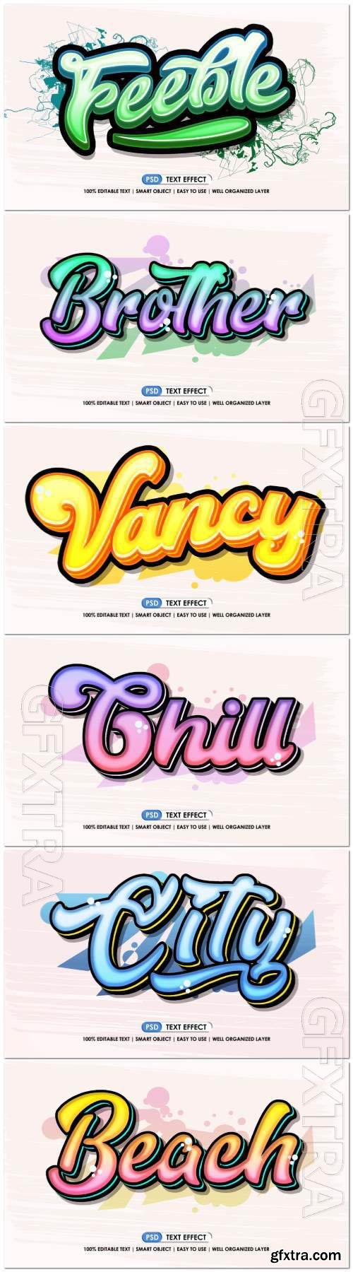 Psd style text effect editable set vol 223