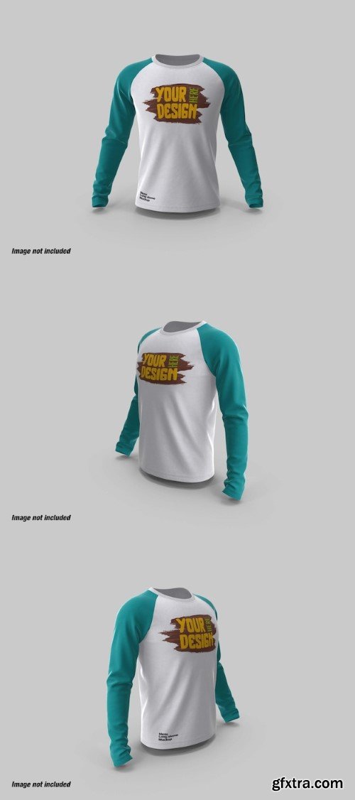 Long sleeve or raglan sleeve shirt mockup