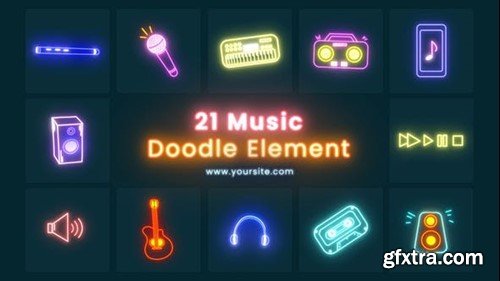 Videohive Top best Music Doodles Element Pack 43803450