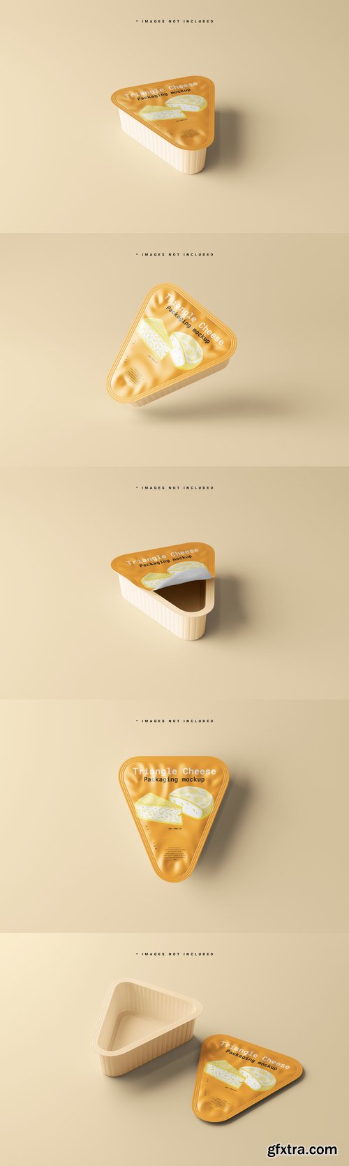 Triangle cheese packaging mockup